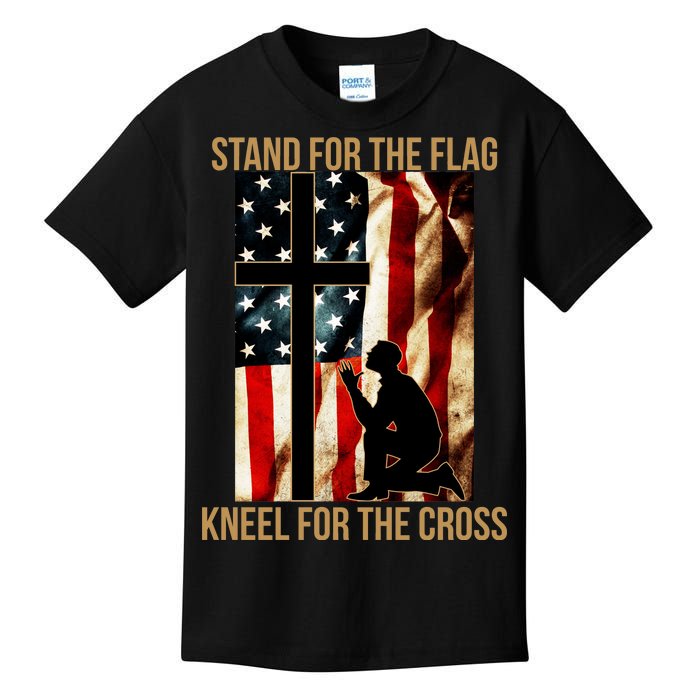 Stand For the Flag Kneel for the Cross Kids T-Shirt