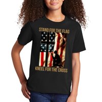 Stand For the Flag Kneel for the Cross Kids T-Shirt