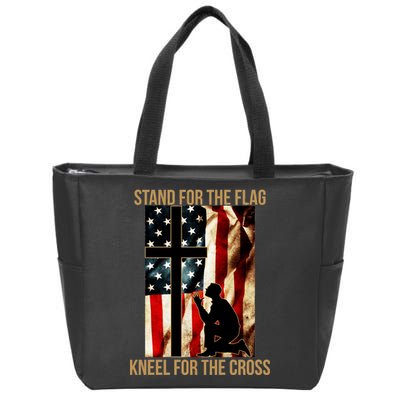 Stand For the Flag Kneel for the Cross Zip Tote Bag