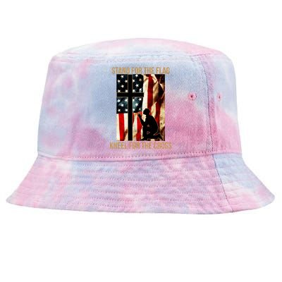 Stand For the Flag Kneel for the Cross Tie-Dyed Bucket Hat