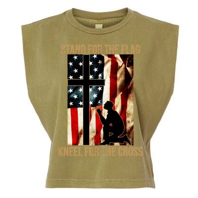 Stand For the Flag Kneel for the Cross Garment-Dyed Women's Muscle Tee