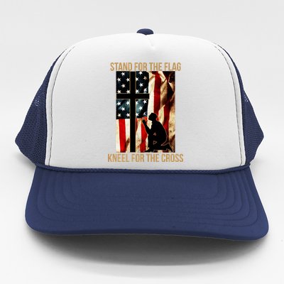 Stand For the Flag Kneel for the Cross Trucker Hat