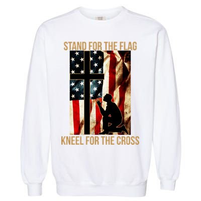 Stand For the Flag Kneel for the Cross Garment-Dyed Sweatshirt