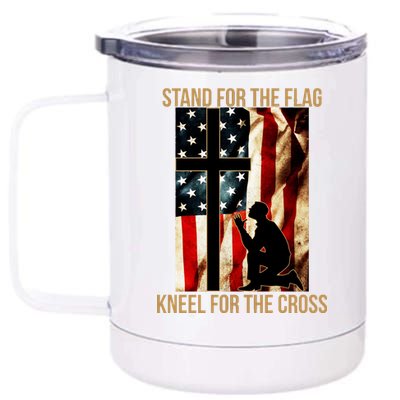 Stand For the Flag Kneel for the Cross 12 oz Stainless Steel Tumbler Cup