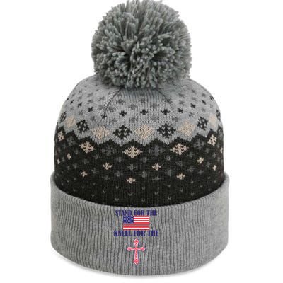 Stand For the Flag Kneel For the Cross National Anthem The Baniff Cuffed Pom Beanie