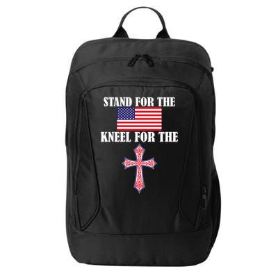 Stand For the Flag Kneel For the Cross National Anthem City Backpack