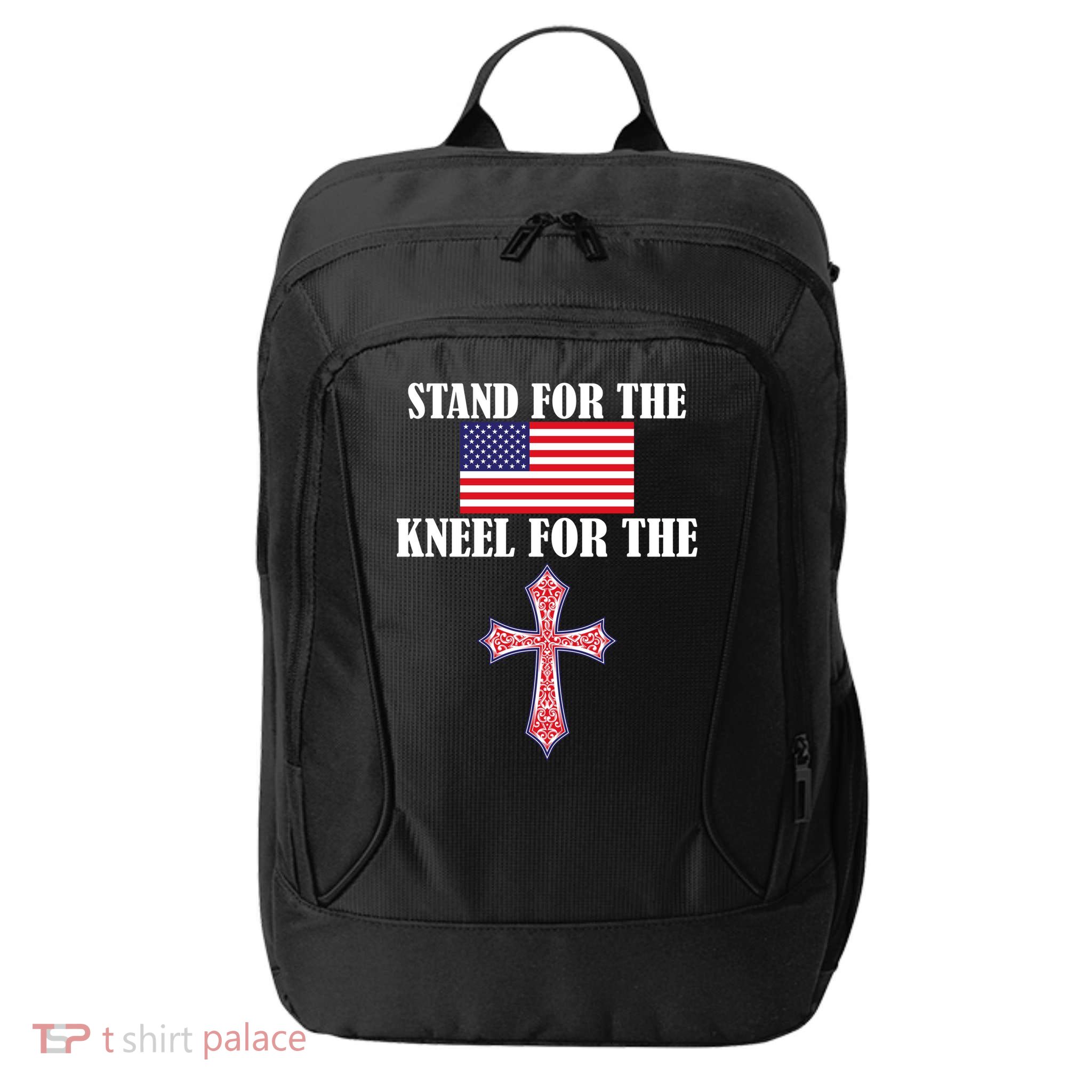 Stand For the Flag Kneel For the Cross National Anthem City Backpack