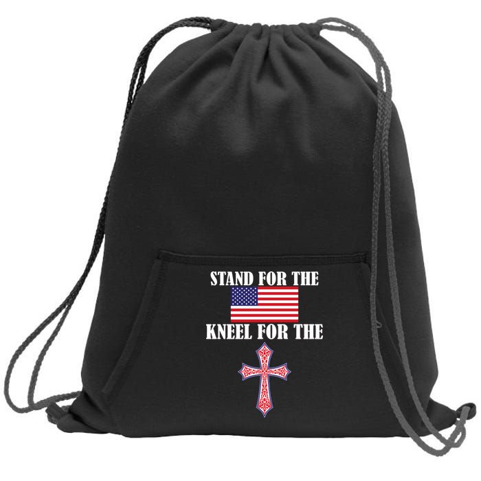 Stand For the Flag Kneel For the Cross National Anthem Sweatshirt Cinch Pack Bag