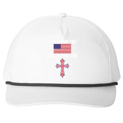 Stand For the Flag Kneel For the Cross National Anthem Snapback Five-Panel Rope Hat