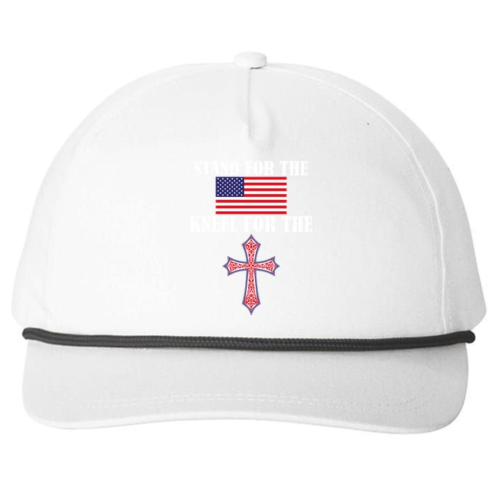 Stand For the Flag Kneel For the Cross National Anthem Snapback Five-Panel Rope Hat