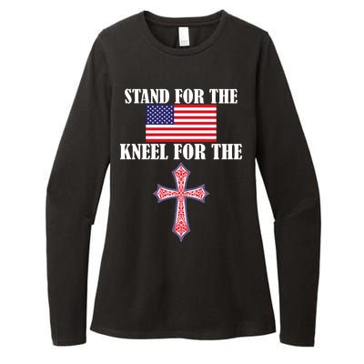 Stand For the Flag Kneel For the Cross National Anthem Womens CVC Long Sleeve Shirt