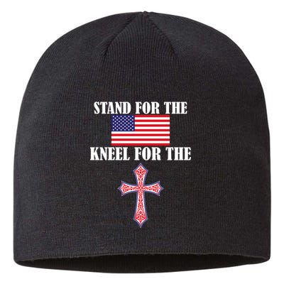 Stand For the Flag Kneel For the Cross National Anthem Sustainable Beanie