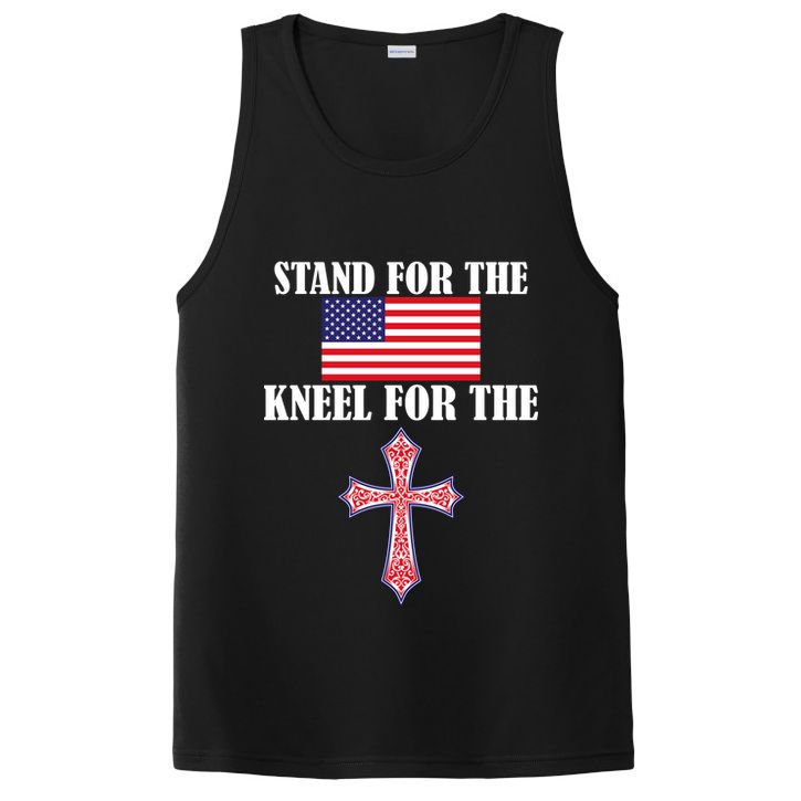 Stand For the Flag Kneel For the Cross National Anthem PosiCharge Competitor Tank