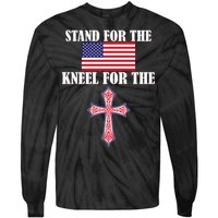 Stand For the Flag Kneel For the Cross National Anthem Tie-Dye Long Sleeve Shirt