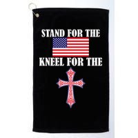 Stand For the Flag Kneel For the Cross National Anthem Golf Towel