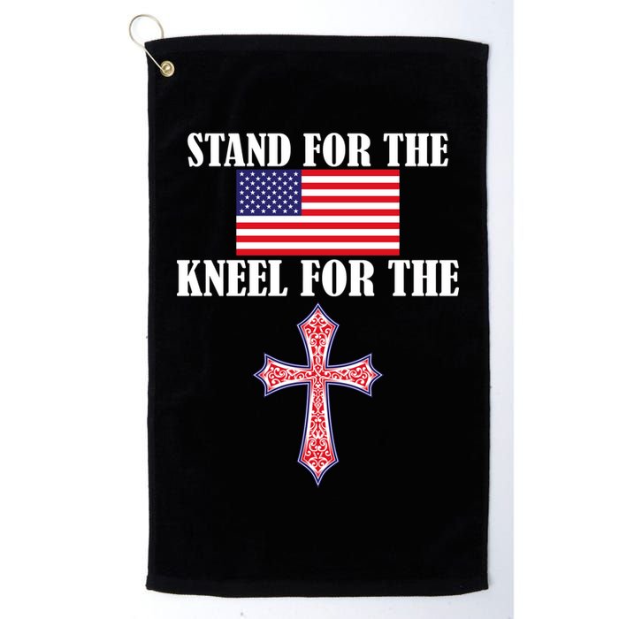 Stand For the Flag Kneel For the Cross National Anthem Golf Towel