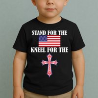 Stand For the Flag Kneel For the Cross National Anthem Toddler T-Shirt