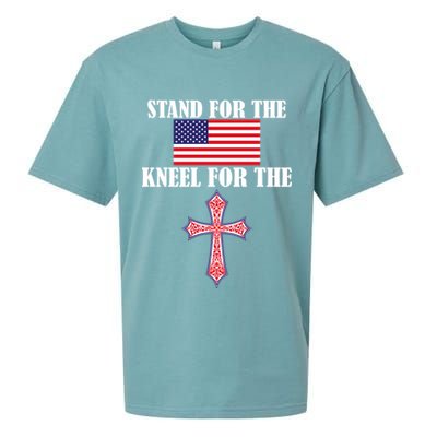 Stand For the Flag Kneel For the Cross National Anthem Sueded Cloud Jersey T-Shirt