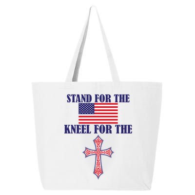 Stand For the Flag Kneel For the Cross National Anthem 25L Jumbo Tote