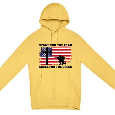 Stand For the Flag Kneel for the Cross USA Army Premium Pullover Hoodie