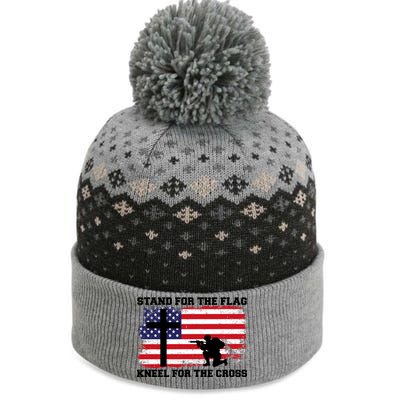 Stand For the Flag Kneel for the Cross USA Army The Baniff Cuffed Pom Beanie