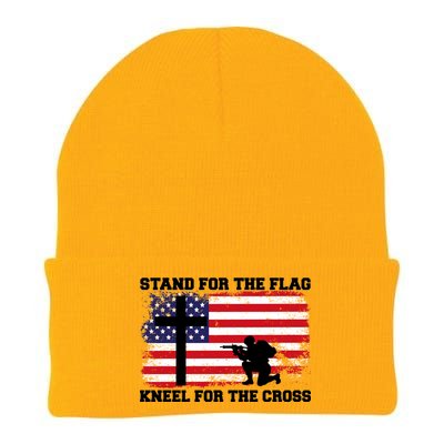 Stand For the Flag Kneel for the Cross USA Army Knit Cap Winter Beanie