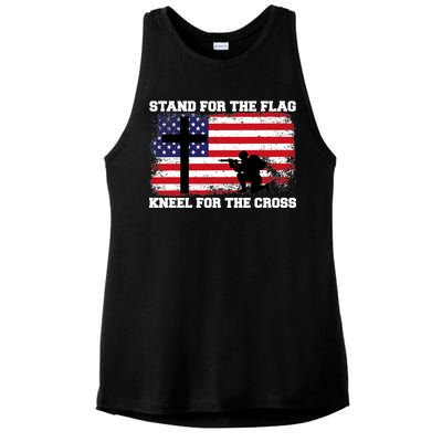 Stand For the Flag Kneel for the Cross USA Army Ladies PosiCharge Tri-Blend Wicking Tank