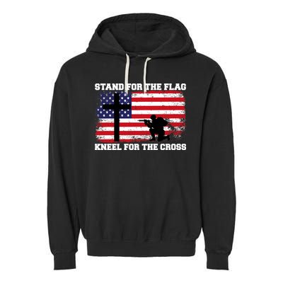 Stand For the Flag Kneel for the Cross USA Army Garment-Dyed Fleece Hoodie