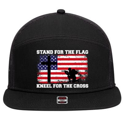 Stand For the Flag Kneel for the Cross USA Army 7 Panel Mesh Trucker Snapback Hat