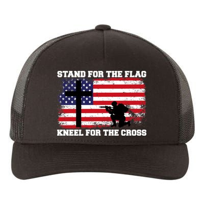 Stand For the Flag Kneel for the Cross USA Army Yupoong Adult 5-Panel Trucker Hat