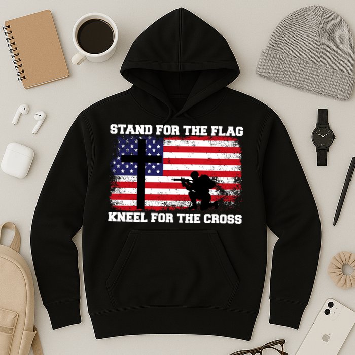 Stand For the Flag Kneel for the Cross USA Army Hoodie