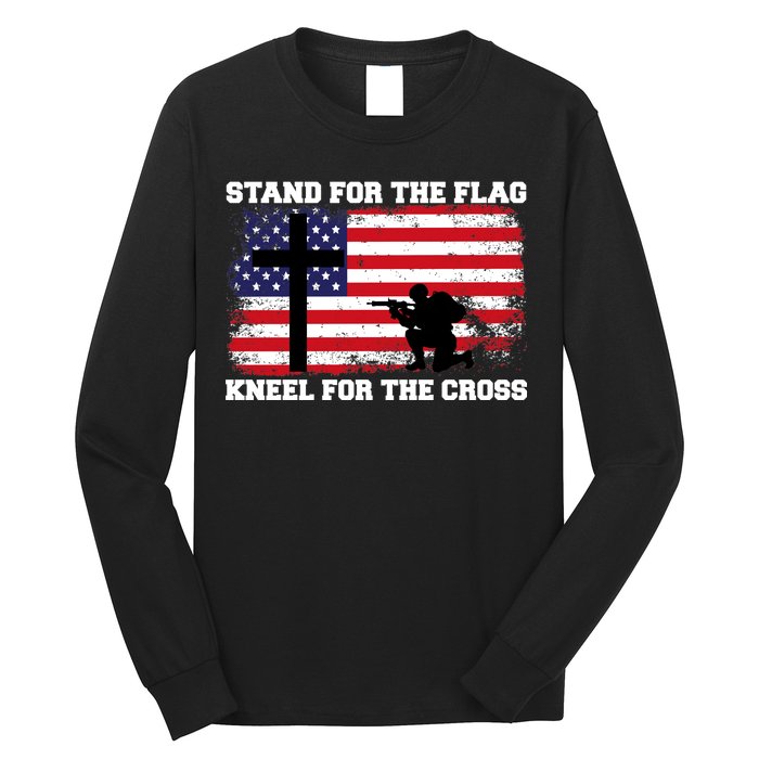 Stand For the Flag Kneel for the Cross USA Army Long Sleeve Shirt