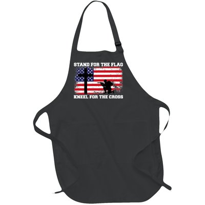 Stand For the Flag Kneel for the Cross USA Army Full-Length Apron With Pockets