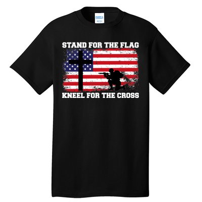 Stand For the Flag Kneel for the Cross USA Army Tall T-Shirt