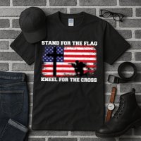 Stand For the Flag Kneel for the Cross USA Army Tall T-Shirt