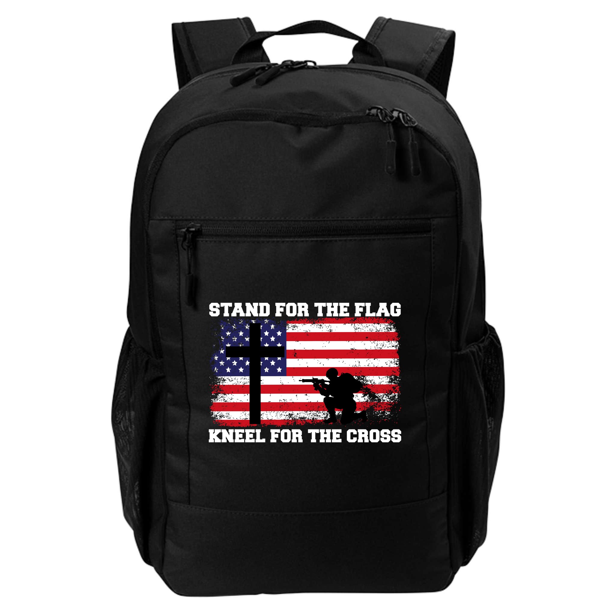 Stand For the Flag Kneel for the Cross USA Army Backpack