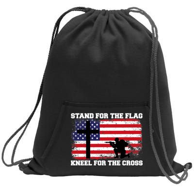 Stand For the Flag Kneel for the Cross USA Army Sweatshirt Cinch Pack Bag