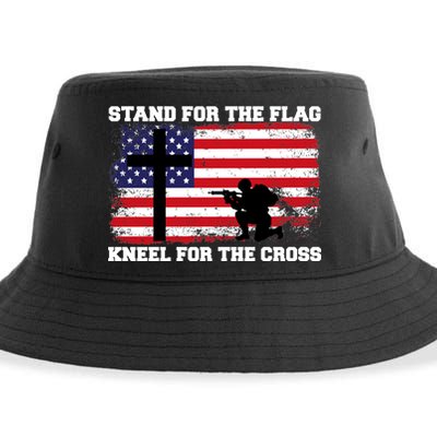 Stand For the Flag Kneel for the Cross USA Army Sustainable Bucket Hat