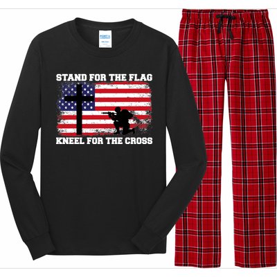 Stand For the Flag Kneel for the Cross USA Army Long Sleeve Pajama Set