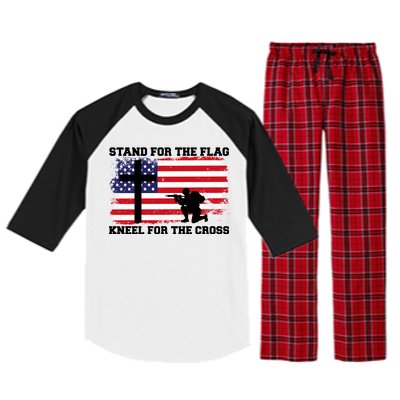 Stand For the Flag Kneel for the Cross USA Army Raglan Sleeve Pajama Set