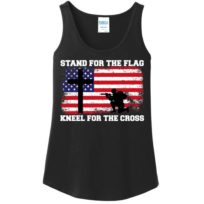 Stand For the Flag Kneel for the Cross USA Army Ladies Essential Tank