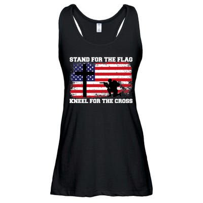 Stand For the Flag Kneel for the Cross USA Army Ladies Essential Flowy Tank