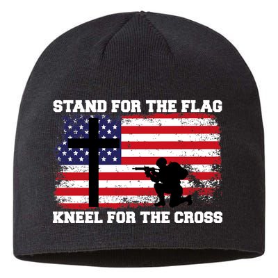 Stand For the Flag Kneel for the Cross USA Army Sustainable Beanie