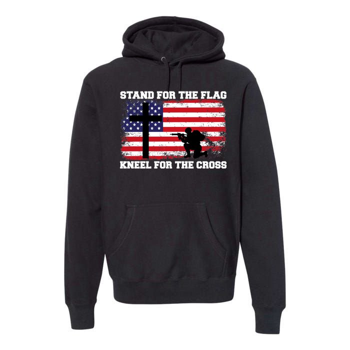 Stand For the Flag Kneel for the Cross USA Army Premium Hoodie