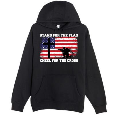 Stand For the Flag Kneel for the Cross USA Army Premium Pullover Hoodie