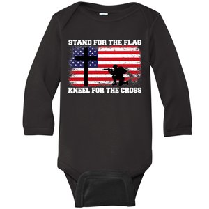 Stand For the Flag Kneel for the Cross USA Army Baby Long Sleeve Bodysuit