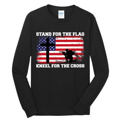 Stand For the Flag Kneel for the Cross USA Army Tall Long Sleeve T-Shirt