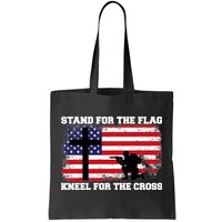 Stand For the Flag Kneel for the Cross USA Army Tote Bag