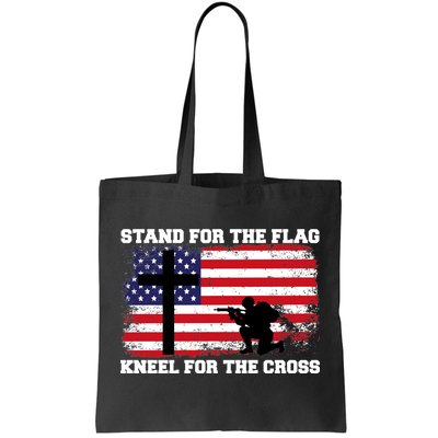 Stand For the Flag Kneel for the Cross USA Army Tote Bag