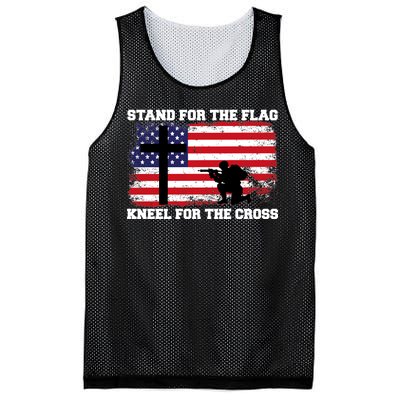 Stand For the Flag Kneel for the Cross USA Army Mesh Reversible Basketball Jersey Tank